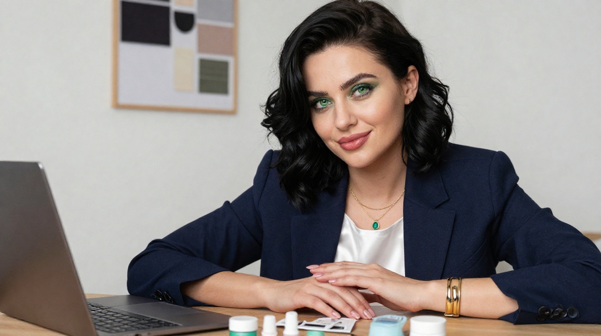 Молодой специалист работает над оформлением карточек товара для нового бренда